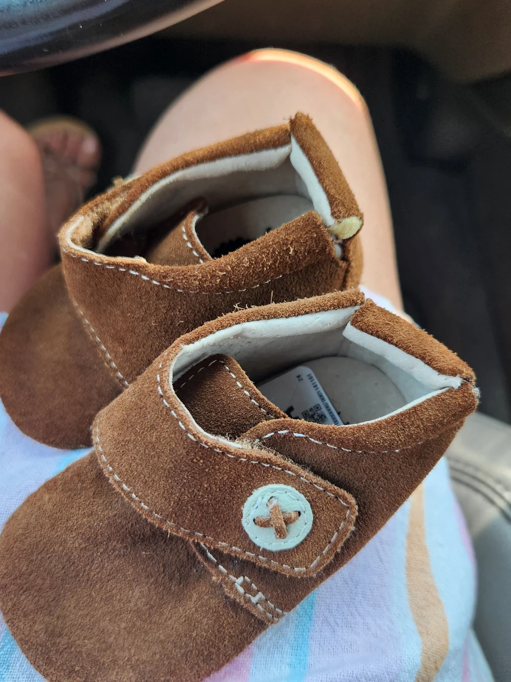 Livie & Luca BENNY Brown Suede Baby Shoes with Button Strap 0-6 MONTHS MOCCASIN